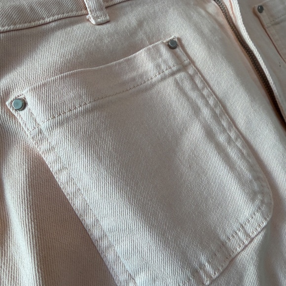 NWT- ASOS DESIGN Crop Wide Leg Jeans with Front Pockets in Apricot Women's Size - Picture 7 of 9